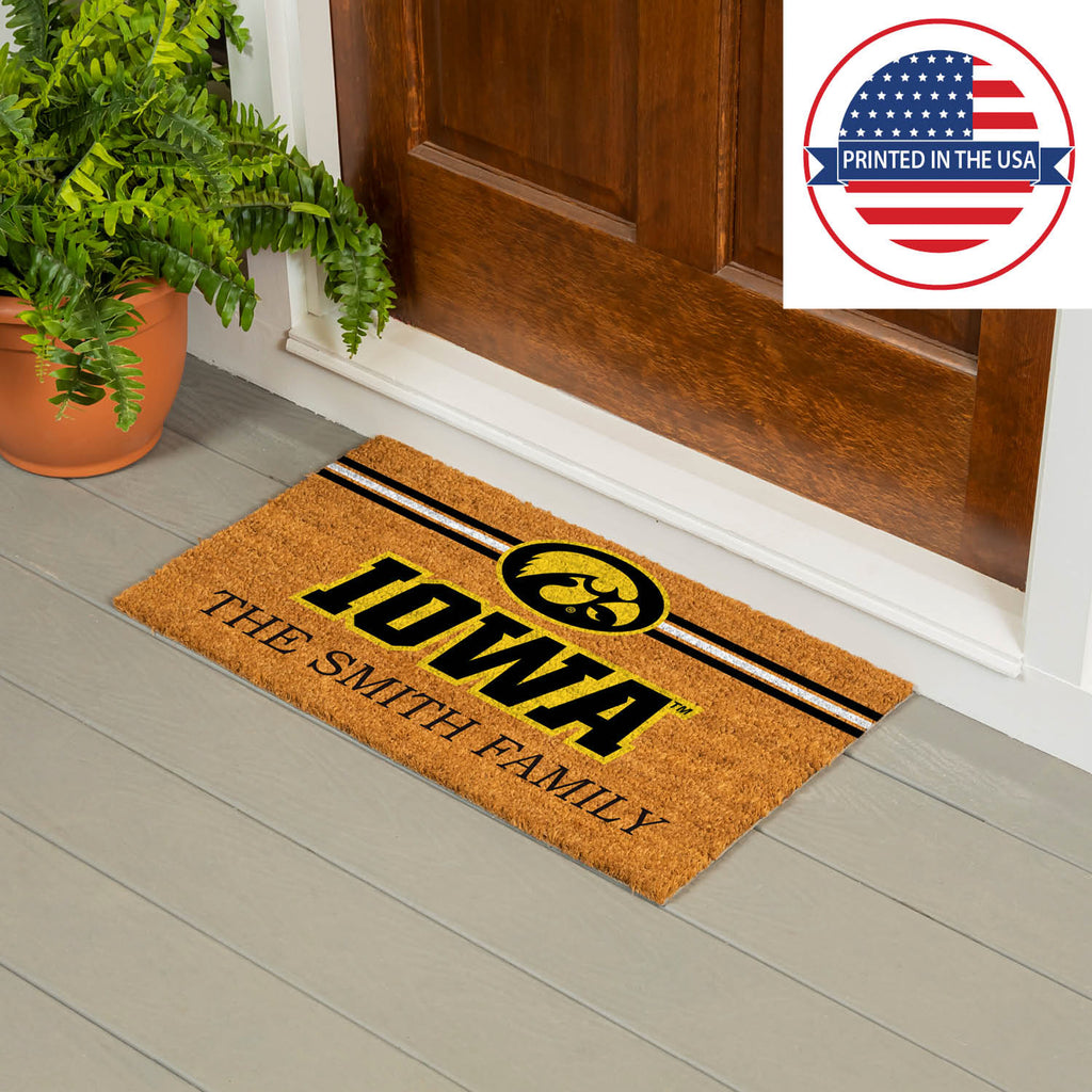 University of Iowa Personalized Mat, Natural Coir with Color Logo, 30" x 18", Slide 13 of 15