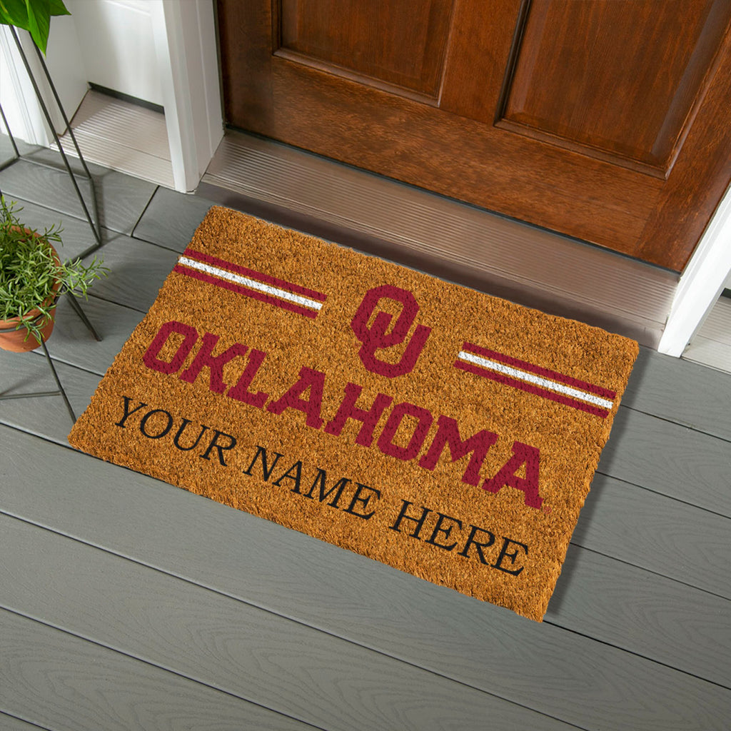 University of Oklahoma Personalized Mat, Natural Coir with Color Logo, 30" x 18", Slide 8 of 15