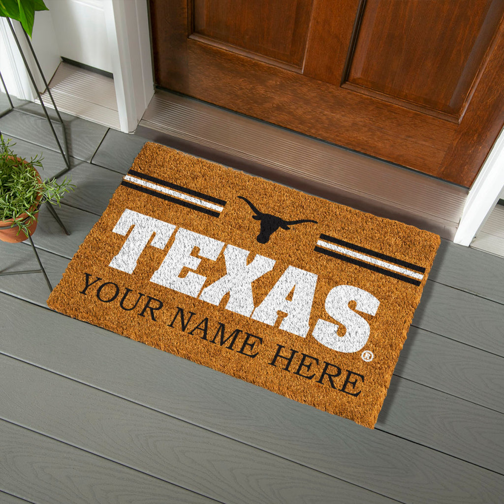 University of Texas Personalized Mat, Natural Coir with Color Logo, 30" x 18", Slide 3 of 15