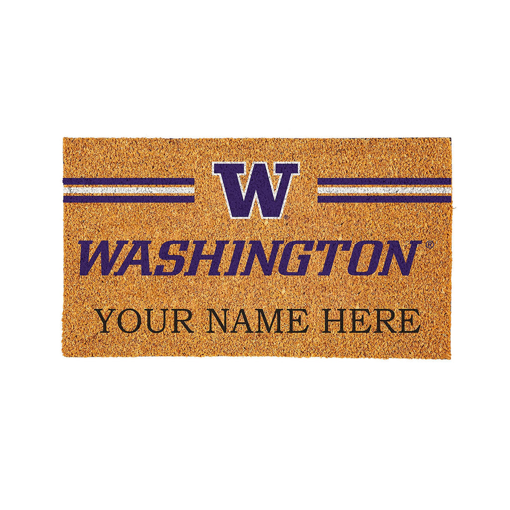 University of Washington Personalized Mat, Natural Coir with Color Logo, 30" x 18"