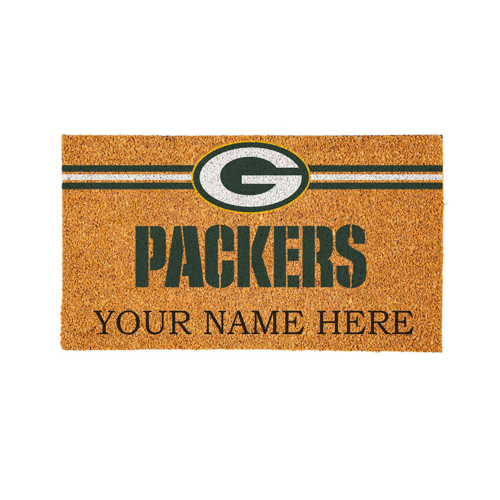 Green Bay Packers Personalized Mat, Natural Coir with Color Logo, 30" x 18", Slide 12 of 15