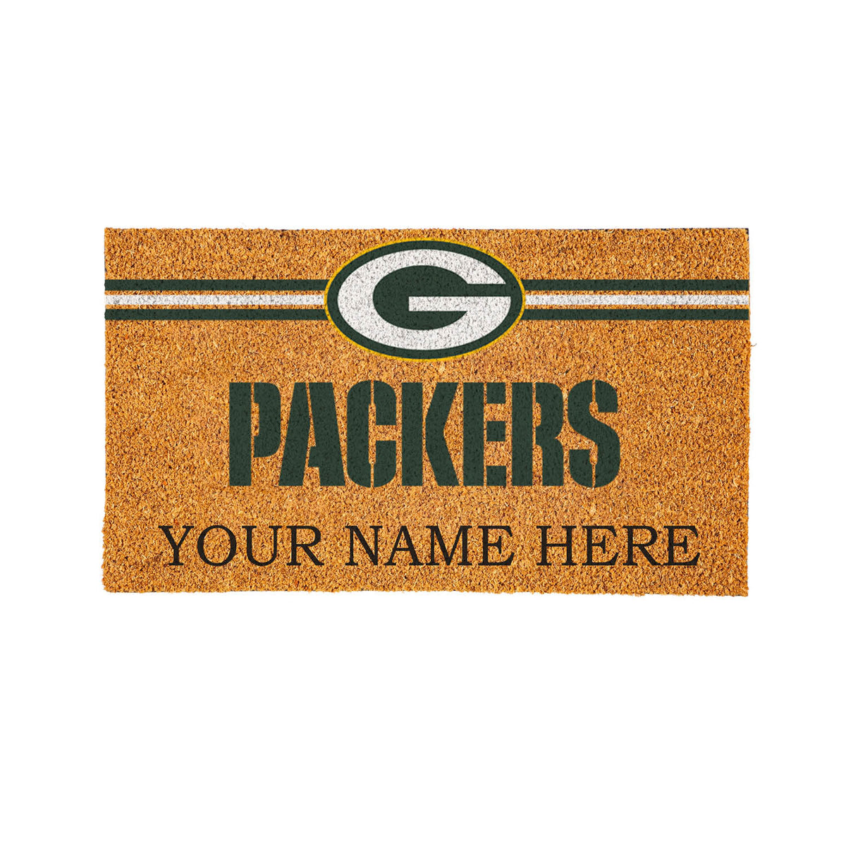 Green Bay Packers Personalized Mat, Natural Coir with Color Logo, 30" x 18", Slide 12 of 15
