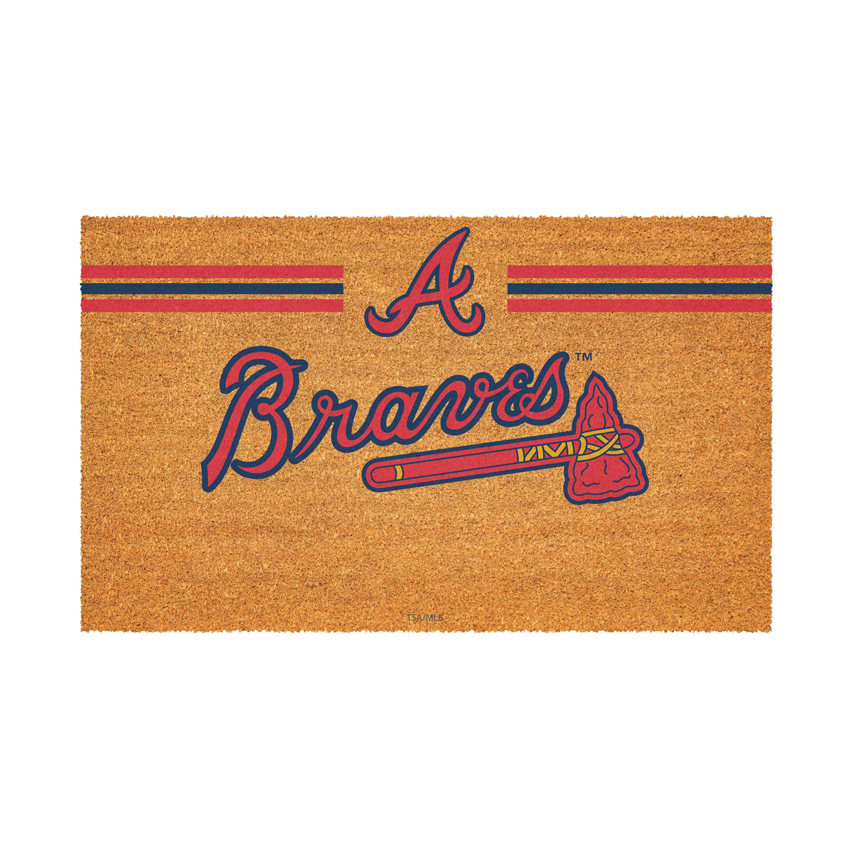 Atlanta Braves Personalized Mat, Natural Coir with Color Logo, 30" x 18"