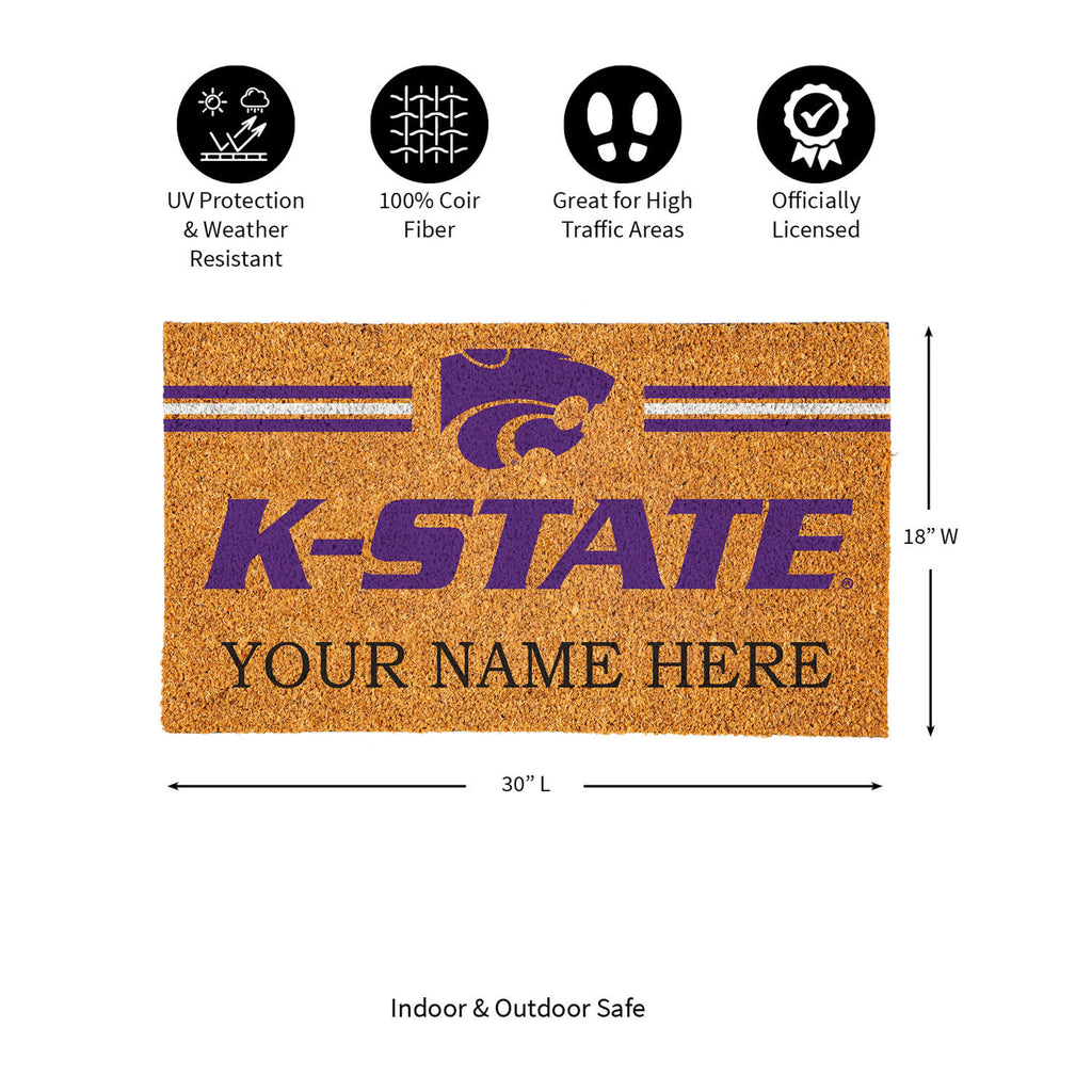 Kansas State University Personalized Mat, Natural Coir with Color Logo, 30" x 18", Slide 9 of 15