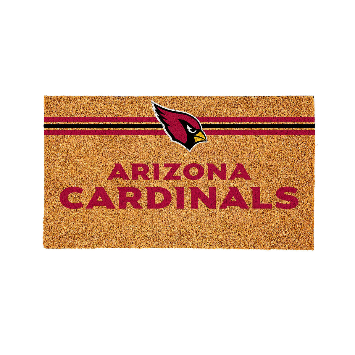 Arizona Cardinals Personalized Natural Coir Mat with Color Logo, 30" x 18"