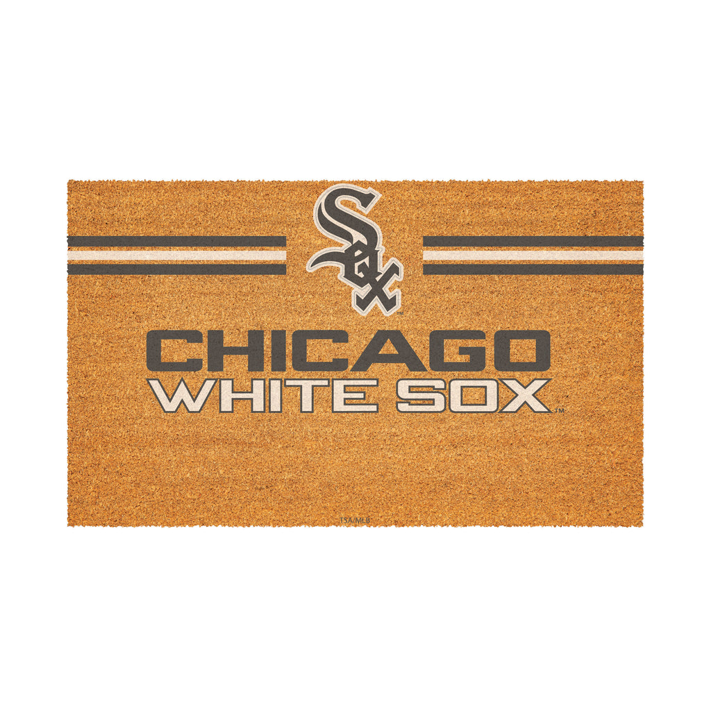 Chicago White Sox Personalized Mat, Natural Coir with Color Logo, 30" x 18"