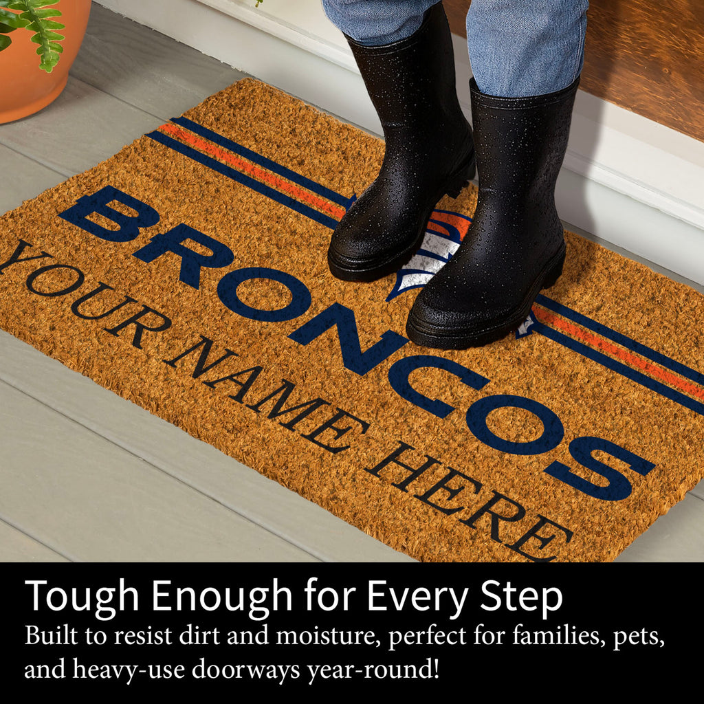 Denver Broncos Personalized Mat, Natural Coir with Color Logo, 30" x 18", Slide 4 of 15