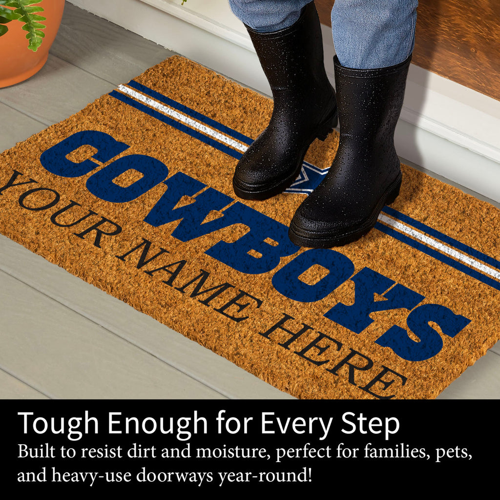 Dallas Cowboys Personalized Mat, Natural Coir with Color Logo, 30" x 18", Slide 6 of 15